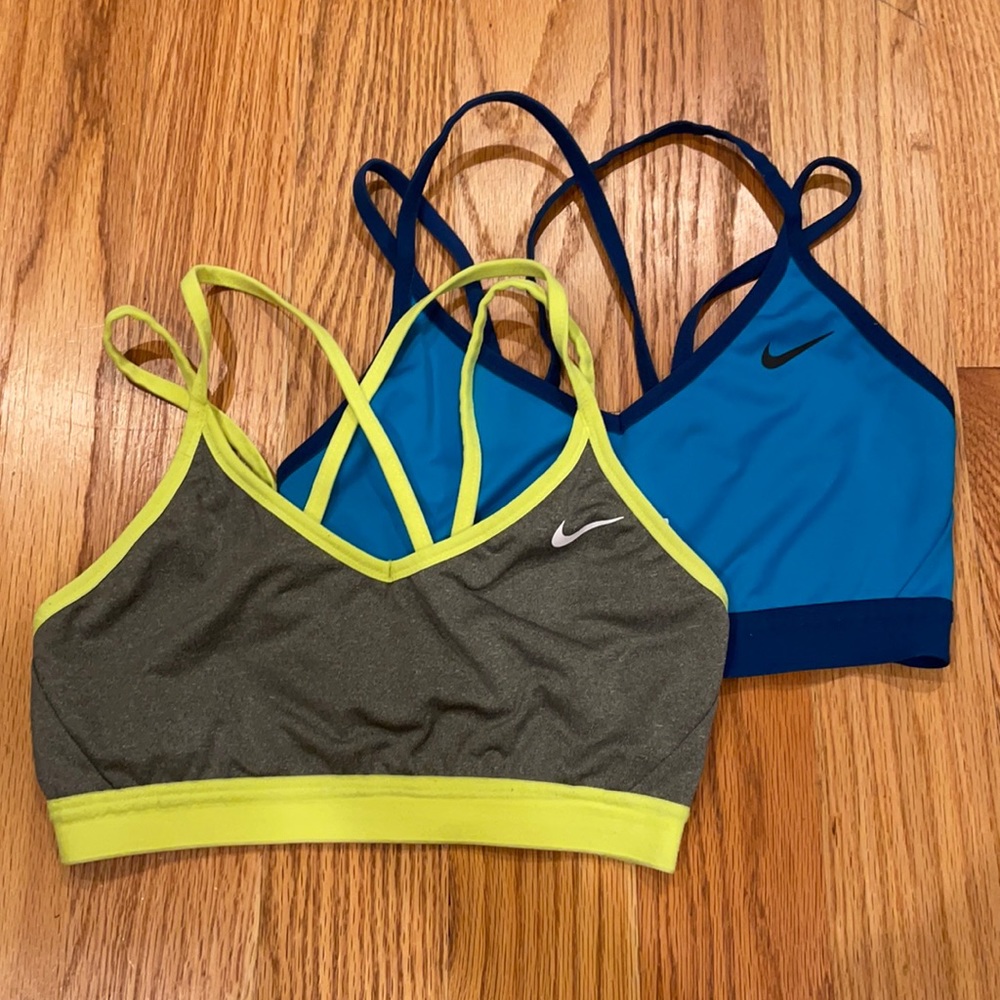 Two Nike dri fit sports bras